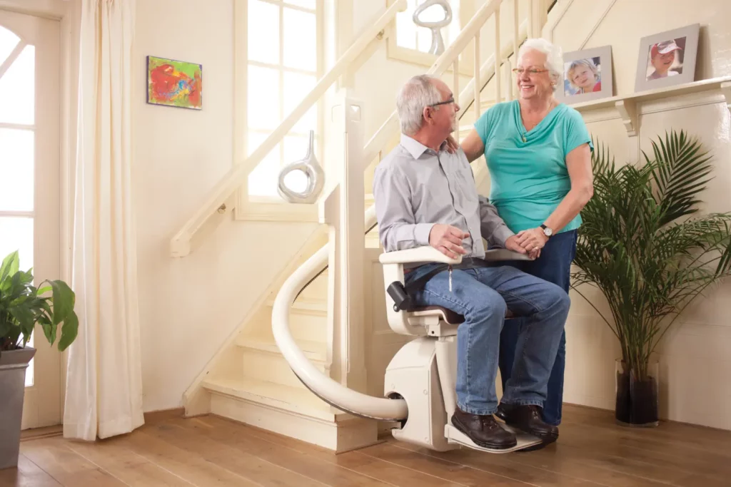 Curved Stairlifts in New Jersey By Mobility123 - Custom built for staircases with landings or turns